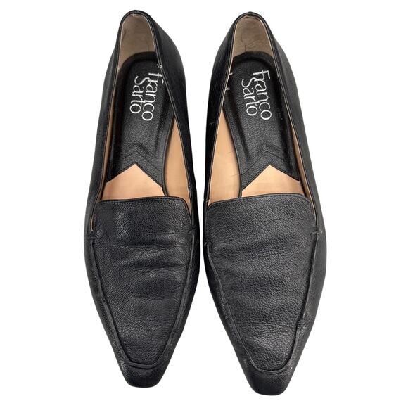 Franco Sarto Belamour Black Leather Point Toe Slip On Casual Loafer Women 6 - Picture 5 of 7
